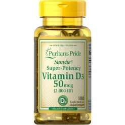 Deals 👍 Puritan's Pride Vitamin D3 50 Mcg (2000 IU) 100 Ct. 👏