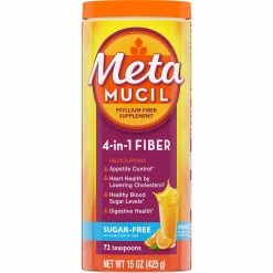 Budget 💯 Metamucil Daily Fiber Supplement Orange Smooth Sugar Free Fiber Powder 15 Oz. 🔥