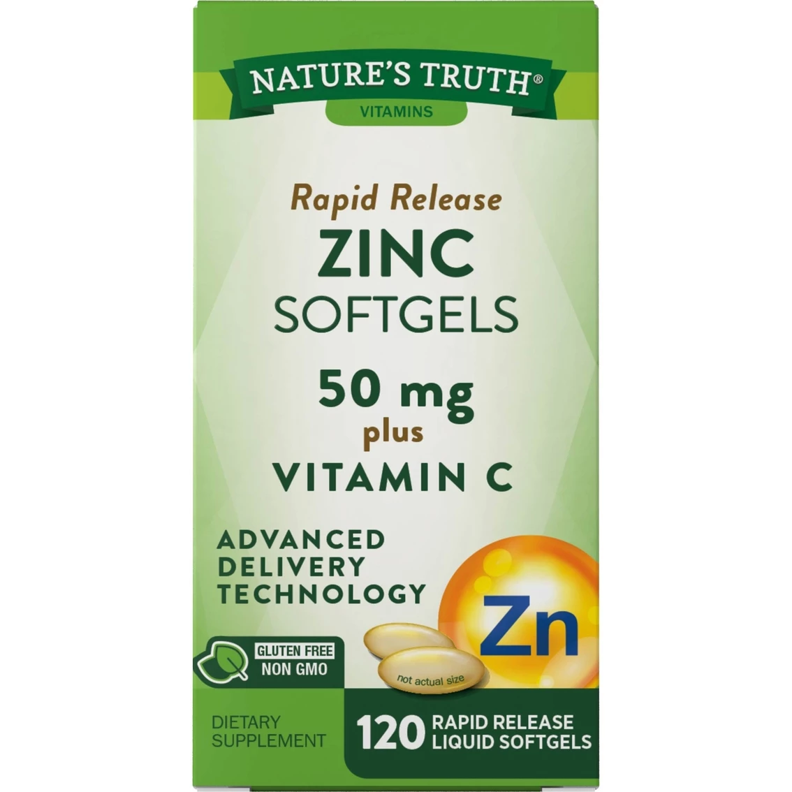 Best Sale π Nature's Truth Zinc 50 Mg Plus C Rapid Release Softgels 120 Ct. π