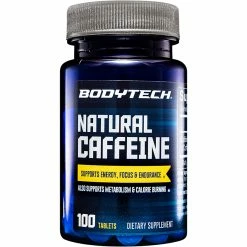 Buy 𧨠BodyTech Natural Caffeine Supports Energy, Focus And Endurance 200 MG 100 Ct. π