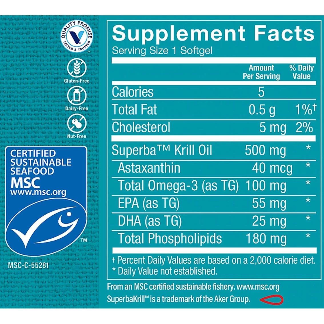 Cheapest π The Vitamin Shoppe Krill Oil 500mg Softgels 60 Ct. β - Image 2