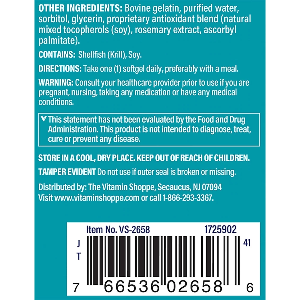 Cheapest π The Vitamin Shoppe Krill Oil 500mg Softgels 60 Ct. β - Image 3