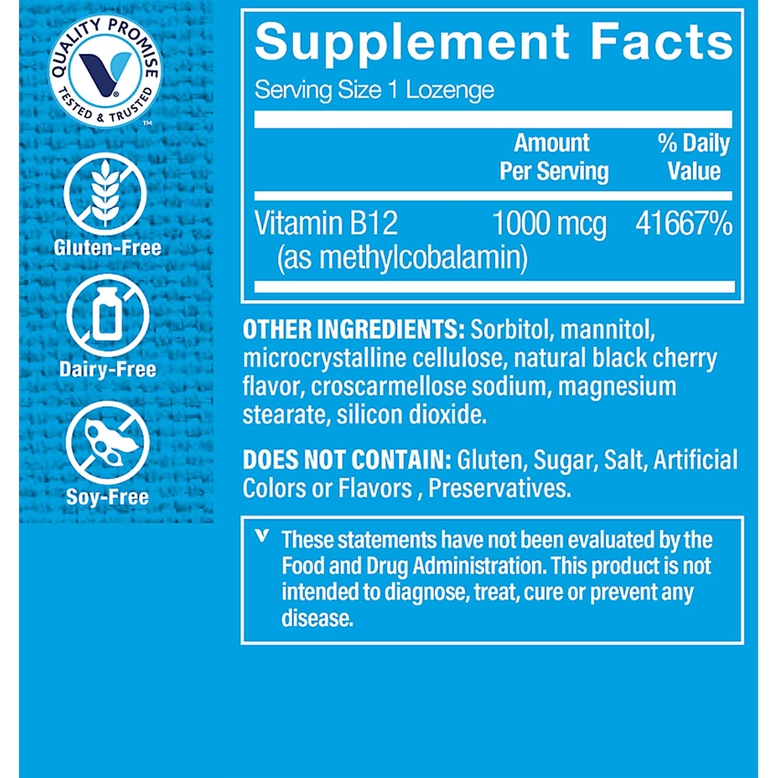 Budget π The Vitamin Shoppe B12 Methylcobalamin 1,000 MCG 60 Ct. π - Image 2