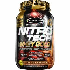 Best Sale 💯 MuscleTech Nitro Tech Premium Gold 100% Whey Protein Double Rich Chocolate 2.2 Lb. 🎁