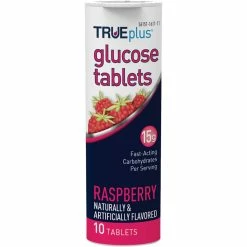 Hot Sale ❤️ TRUEplus True Plus Raspberry Flavor Glucose Tablets 10 Ct. 🎁