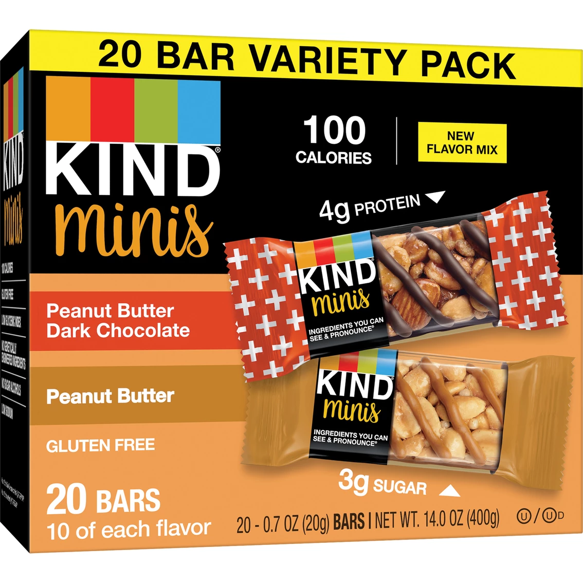 Cheap 𧨠KIND MINI Peanut Butter Dark Chocolate + Peanut Butter 20 Pk. β¨