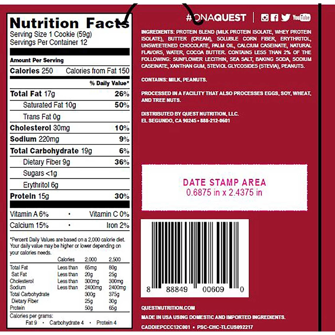 Outlet β Quest Protein Cookies 12 Pk. π - Image 2