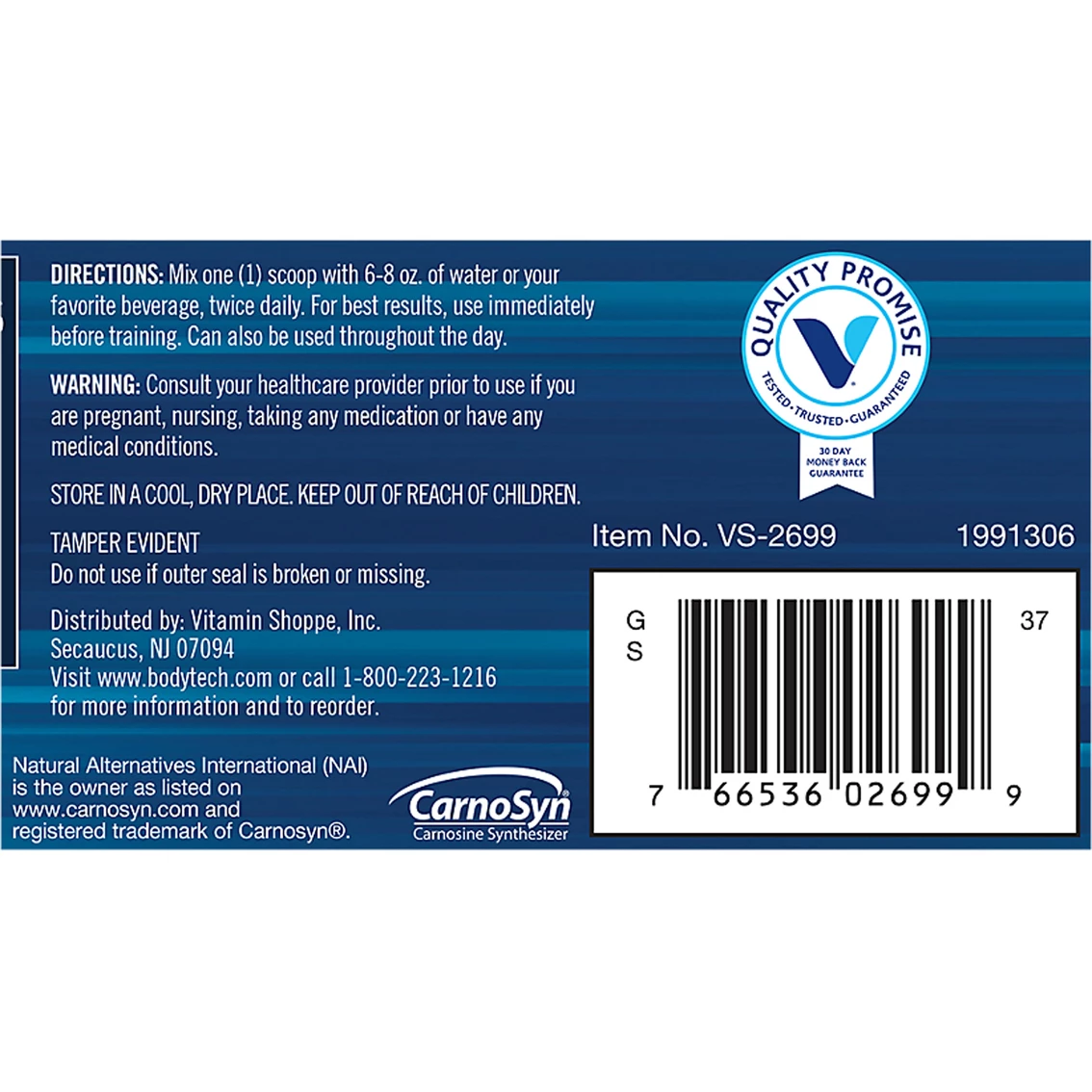 Discount π BodyTech Beta Alanine Powder Unflavored 90 Servings π - Image 3